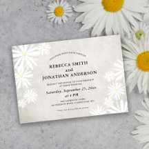 Simple White Daisies Rustic Boho Wedding