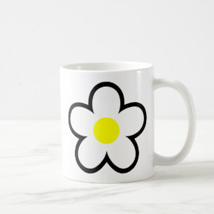 Simple White Daisy Flower Cute 70s Spring Graphic Coffee Mug