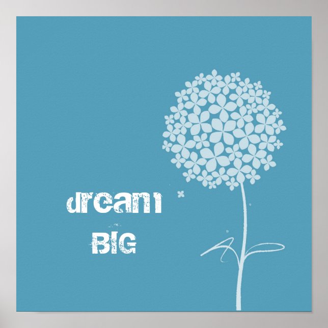 Simple White Dandelion Poster (Front)