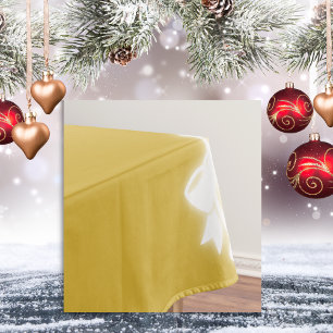 Simple White Decor Christmas on Gold Tablecloth