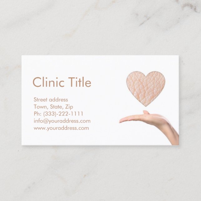 Simple White Dermatologist - Skin Doctor Card (Front)