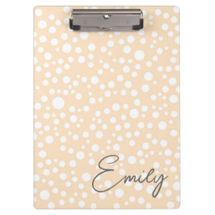 Simple white dotted pattern on peach background clipboard