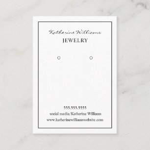 Simple White  Earring Display Card