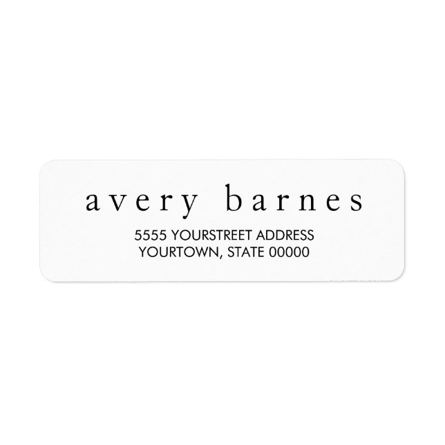 Simple White Elegant Modern Professional Return Address Label (Front)