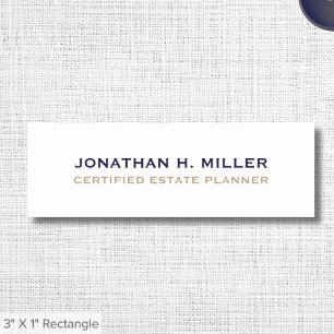 Simple White Employee Name Tag with Title