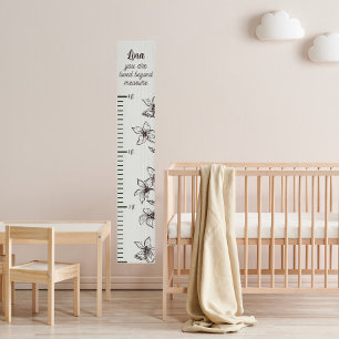 Simple White Floral Beyond Measure Growth Chart