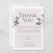 Simple White Floral Digital Thank You Card