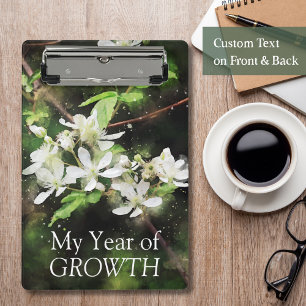 Simple White Flower Watercolor Mini Clipboard