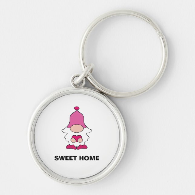 SIMPLE WHITE GENOME SWEET HOME MAGNET KEY RING (Front)