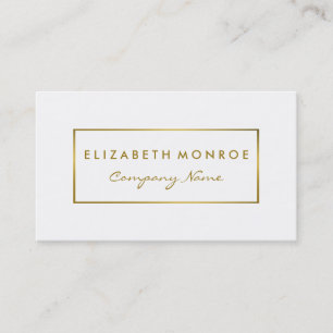 Simple White & Gold Foil Effect Business Card