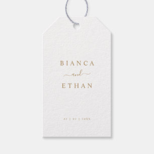 Simple White & Gold Wedding Gift Tags