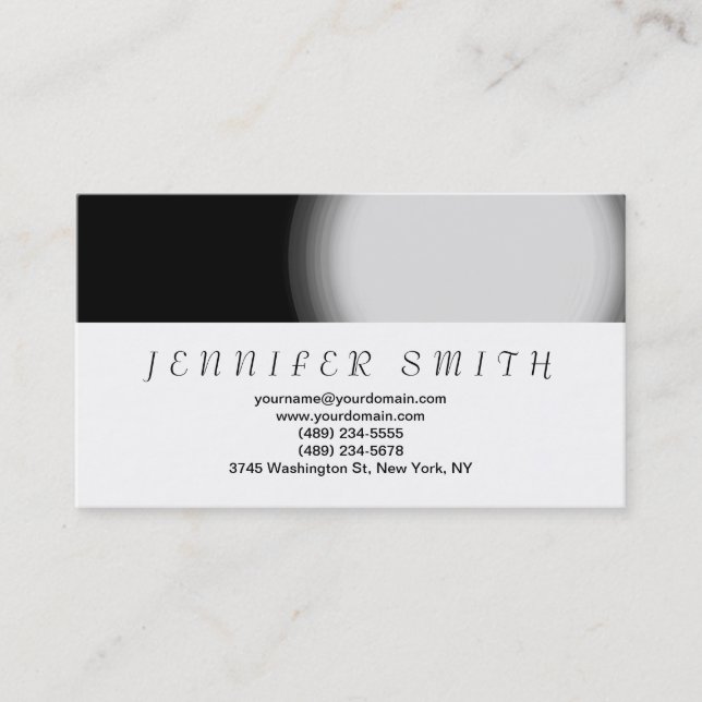 Simple White Grey Plain Business Card (Front)