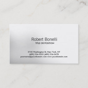 Simple White Grey Plain Modern Business Card