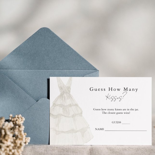 Simple White Guess How Many Kisses Game Cards (Creator Uploaded)