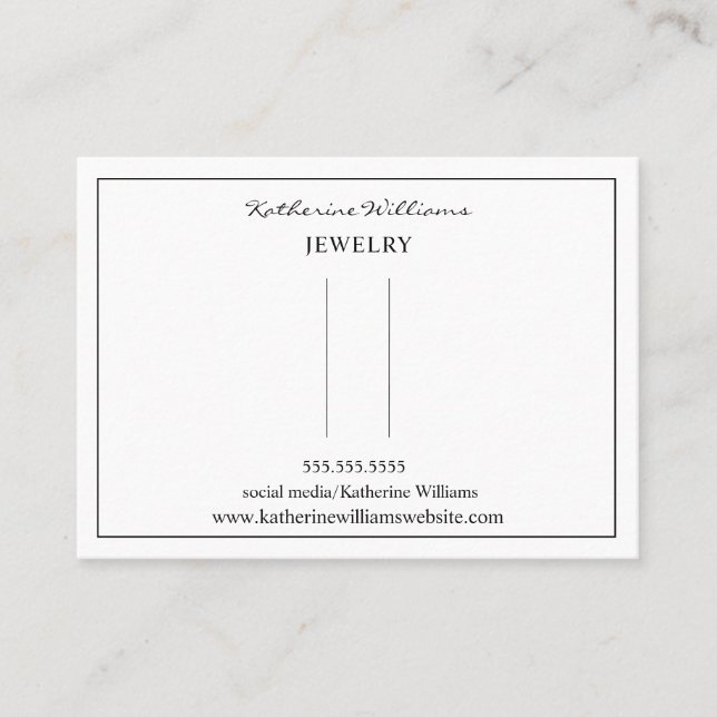 Simple White  Hair Clip| Barrette  Display Card (Front)