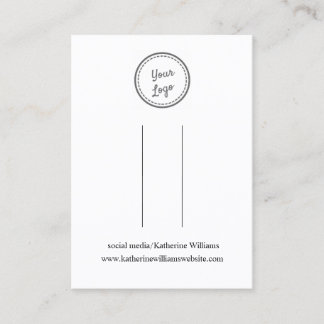 Simple White Hair Clip Display |Add Your Logo Business Card
