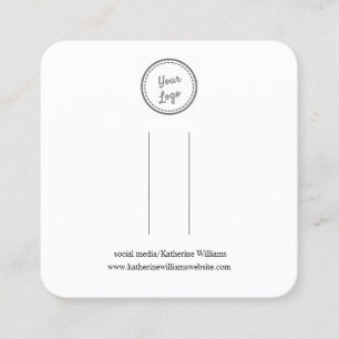 Simple White Hair Clip Display Add Your Logo Square Business Card