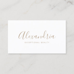 Simple White Handwritten Script Calligraphy Business Card
