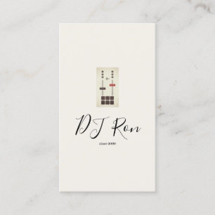 Simple White  Handwritten Script DJ Business Card