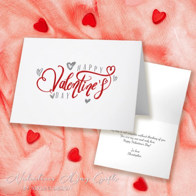 Simple white Happy Valentines Day Holiday Card (Creator Uploaded)