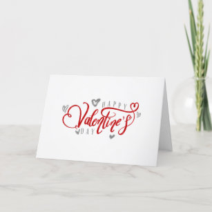 Simple white Happy Valentines Day Holiday Card