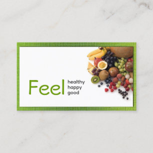 Simple White Healthy Life Yellow Green Linen Card
