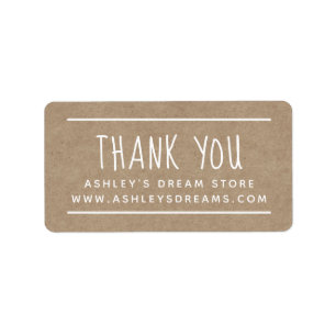 Simple White Kraft Paper Thank You Sticker