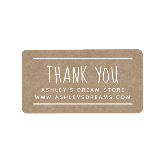 Simple White Kraft Paper Thank You Sticker (Front)