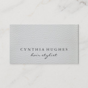 Simple White Leather Business Card
