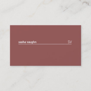 Simple White Line (clay red) Business Card