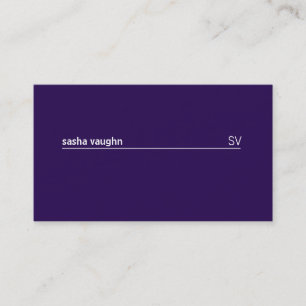 Simple White Line (deep purple) Business Card