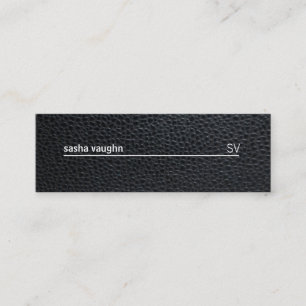 Simple White Line / Leather Mini Business Card