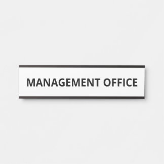 Simple White Management Office Door Sign