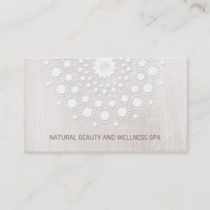 Simple White Mandala Beauty and Day Spa Business Card