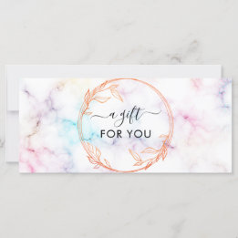Simple White Marble Business Gift Certificate