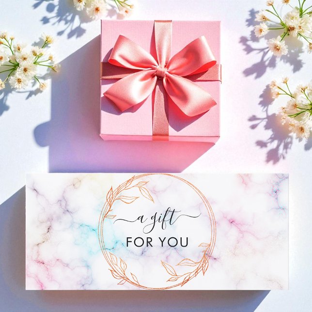 Simple White Marble Business Gift Certificate (Creator Uploaded)