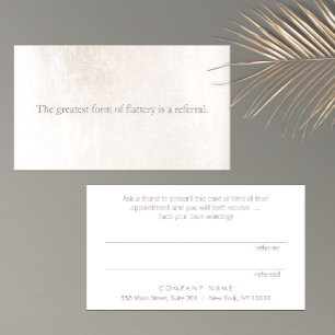 Simple White Marble Customer Loyalty Referral Card