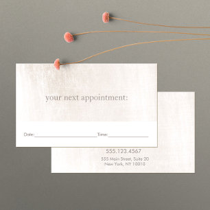 Simple White Marble Salon Spa Appointment Reminder Card