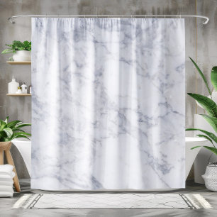 Simple White Marble Texture Shower Curtain