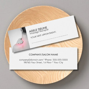 Simple White Massage Therapist Appointment Card