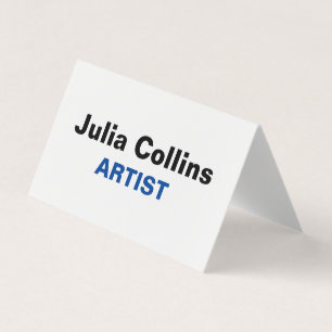 Simple white minimal text folded business card