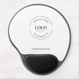 Simple White Minimalist Custom Logo Branded Gel Mouse Pad