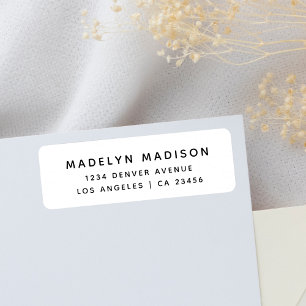 Simple White Minimalist Elegant Return Address Label