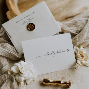 Simple White Minimalist Wedding Envelope
