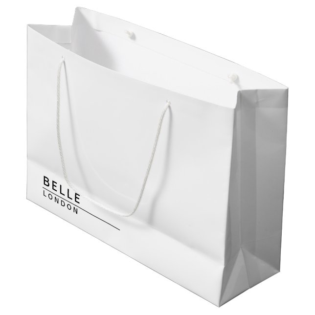 Simple White Modern Business Large Gift Bag (Front Angled)