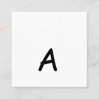 simple white modern minimalist monogram elegant bu square business card