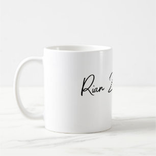 Simple White Mug with Script Name