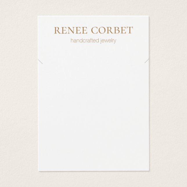 Simple White Necklace Display Card (Front)