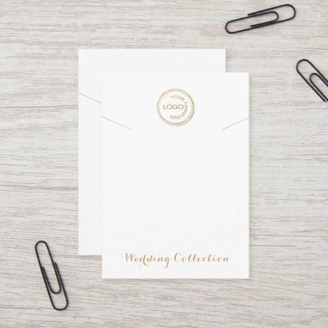 Simple White Necklace Display Logo Social Media  Business Card (Front/Back In Situ)