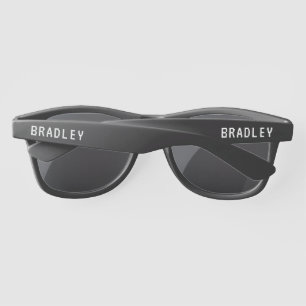 Simple White Personalised Name Custom Stylish Sunglasses